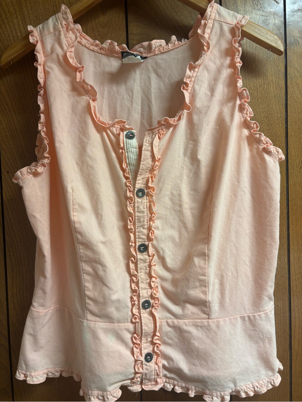 Lillie Langtry vintage Ruffle-Trim Button-Front Camisole